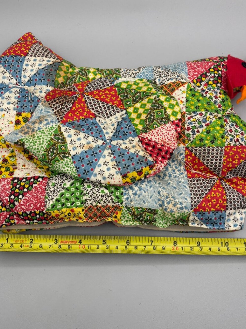 Vintage Overly-Raker Quilted Chicken Tea Cozy Patchwork Hen Teapot Cover Country - Picture 12 of 13
